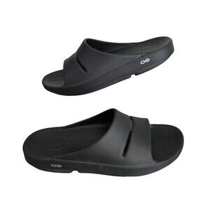 OOFOS OOahh Shoes Slide Mens Size 12 Black Recovery Sandal
